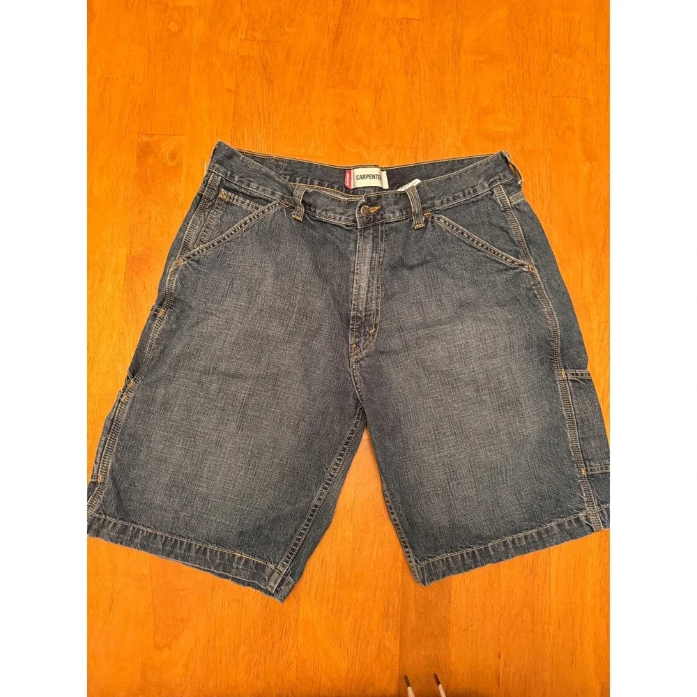 Levis Carpenter Shorts Mens 34 Blue Denim Baggy Skater Y2K Utility Work